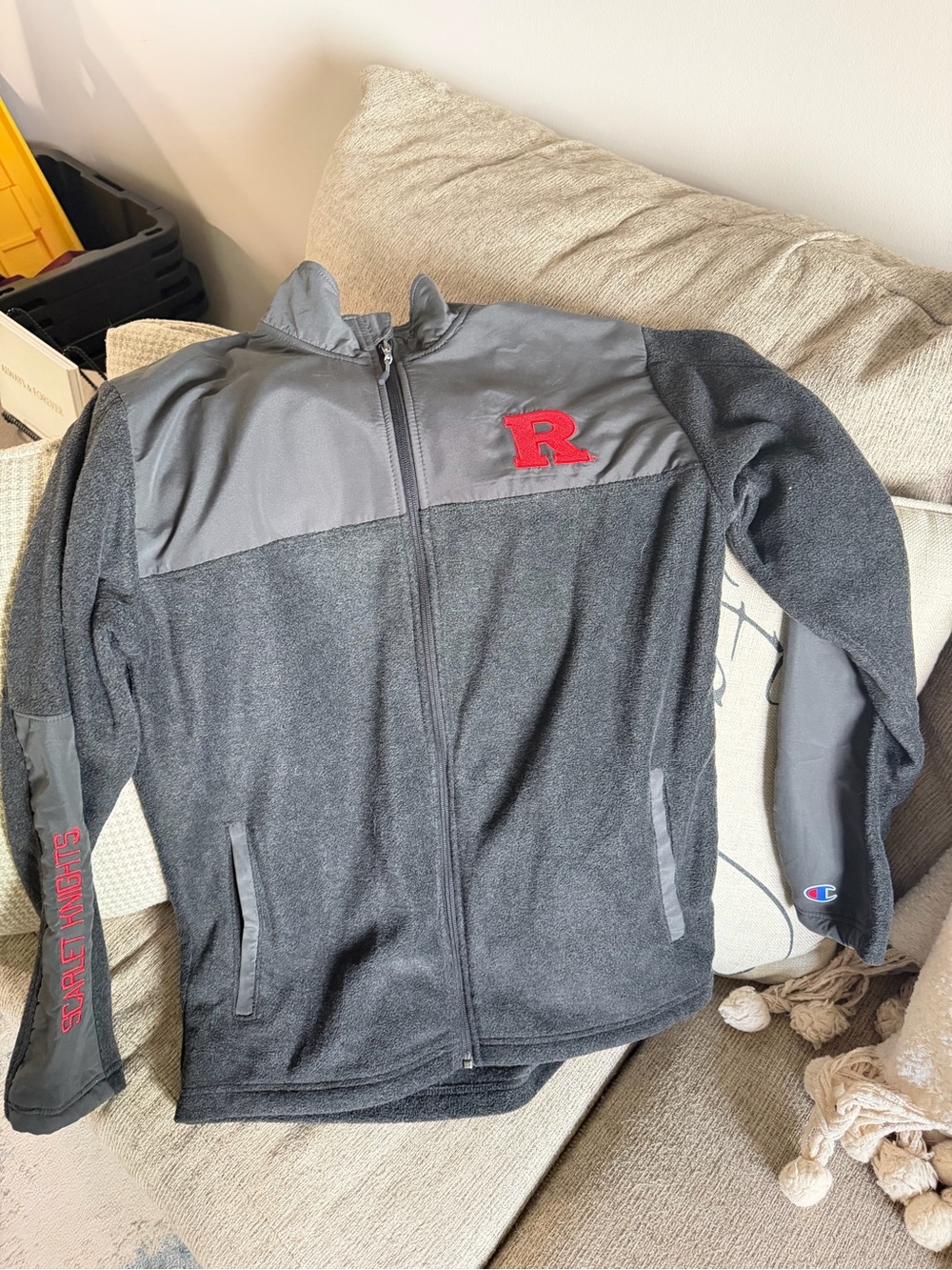 Champion Gray & Charcoal Lightweight Full-Zip Jacket with Red 'R'